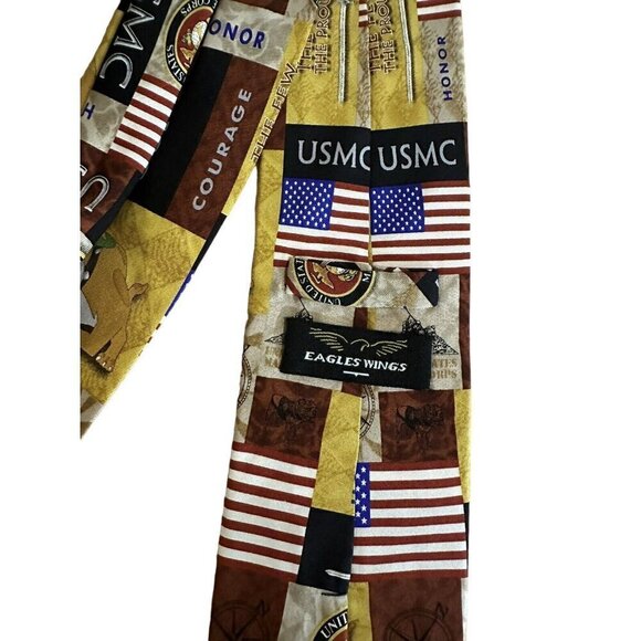 Eagle Wings Tie US Marines Corps USMC Dog Flag Military Logo Silk Necktie - Picture 7 of 8